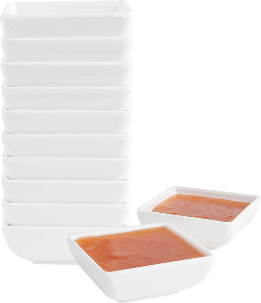 12-Pack Mini Sauce Dishes 2.7" – White, Durable Melamine