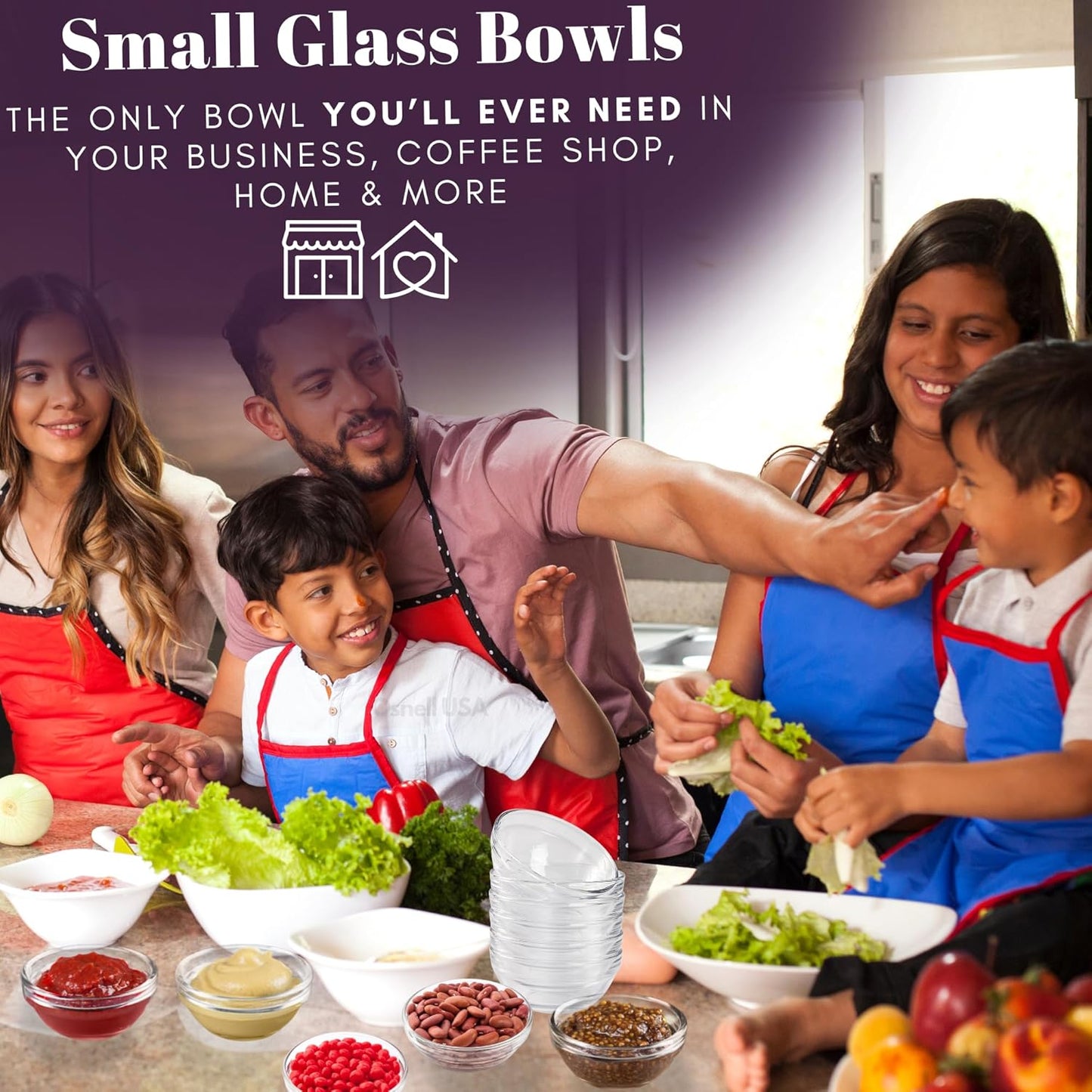 4 oz Glass Cooking Bowls – Set of 6, Stackable & Microwave Safe